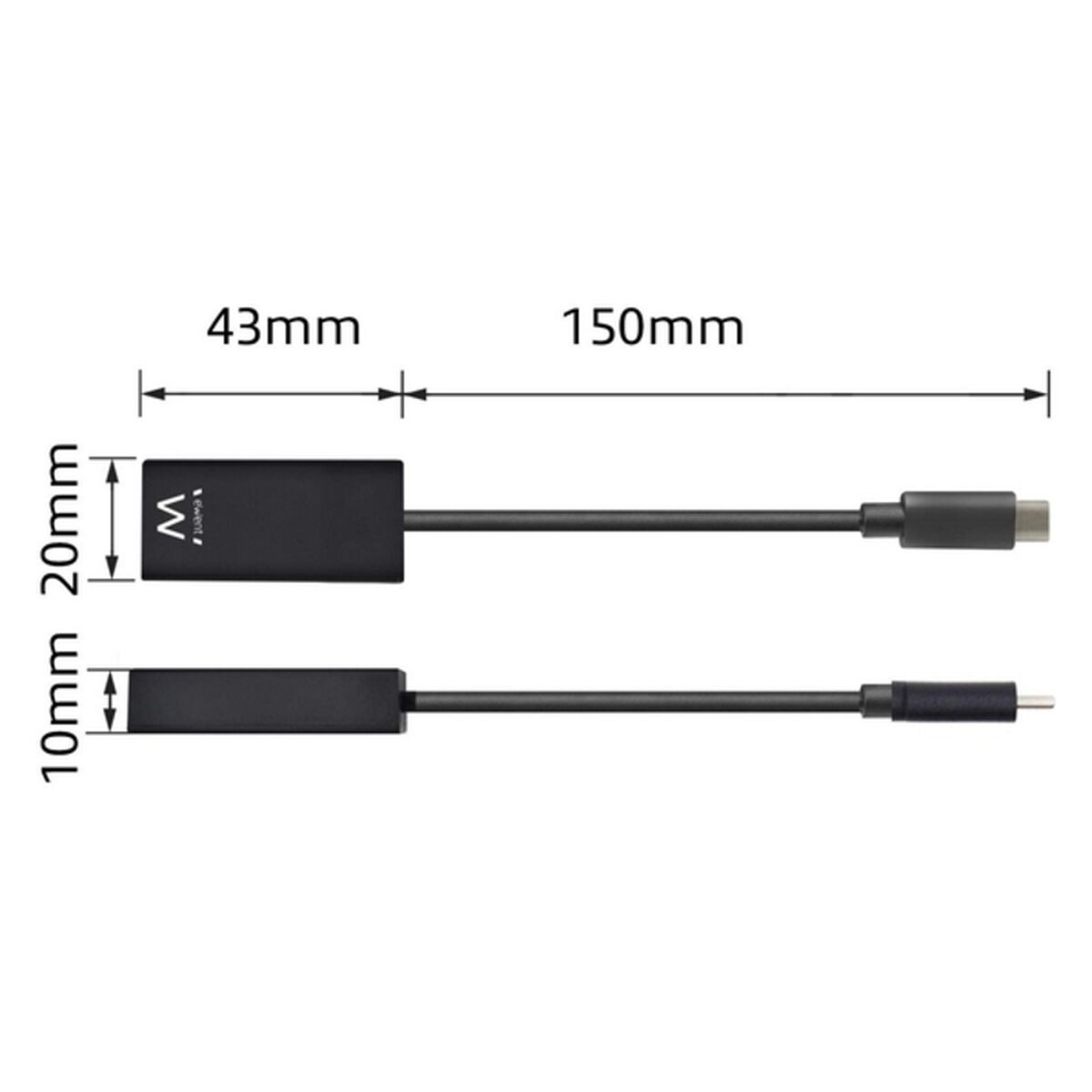 USB-C till HDMI Adapter Ewent EW9823 Svart 15 cm 4K Ultra HD (1 antal) - 2