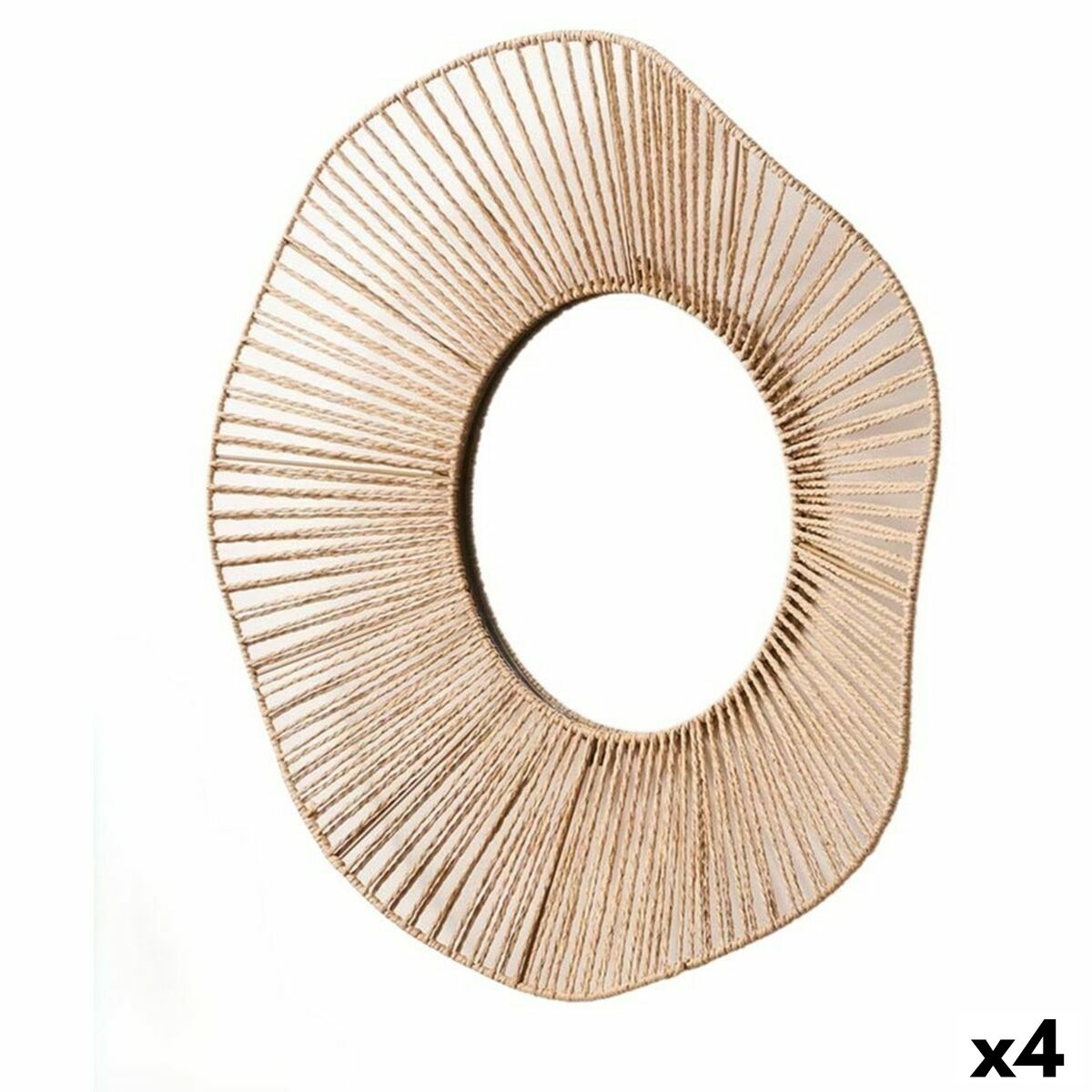 Väggspegel Gift Decor Naturell Vågor 59 x 11 x 59 cm (4 antal)