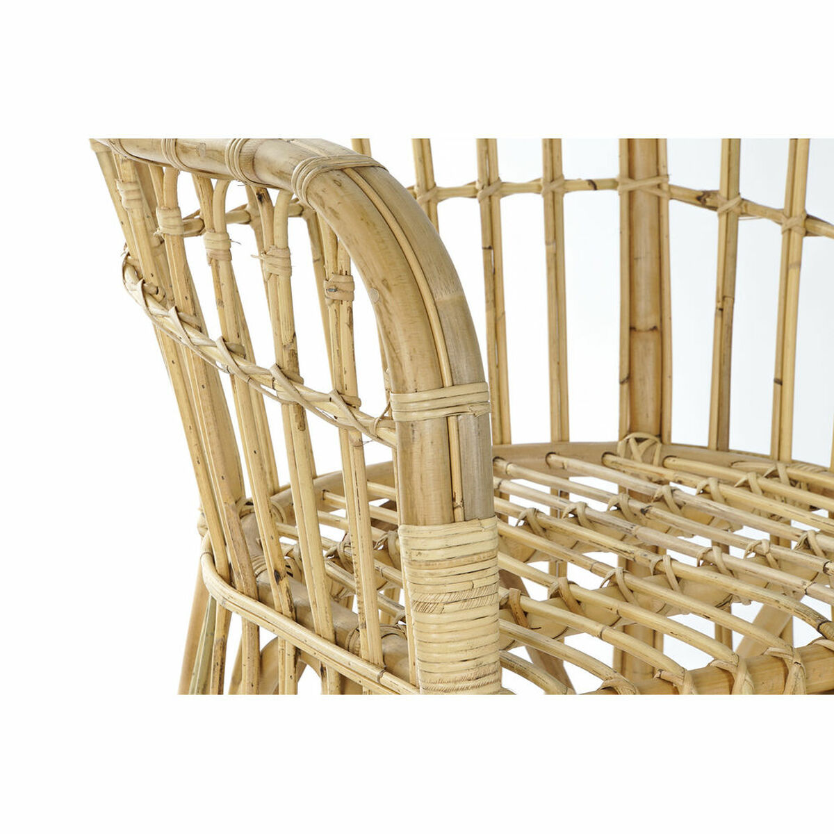 Fåtölj DKD Home Decor Ljusbrun Rattan (62 x 72 x 83 cm) - 2