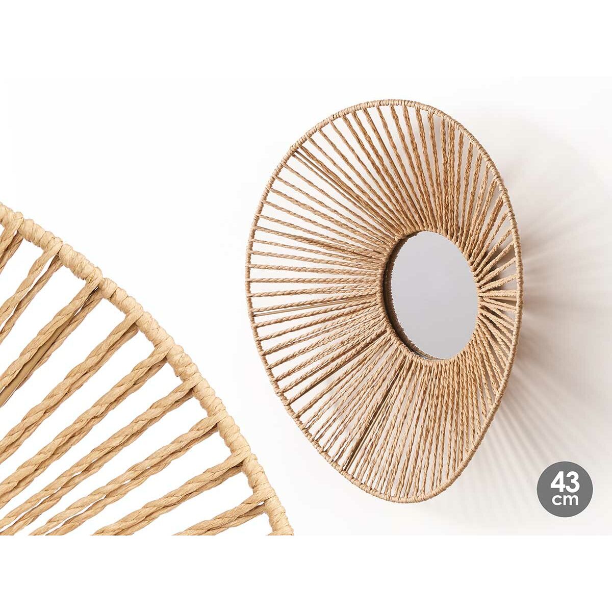 Väggspegel Gift Decor Naturell Avlång 43 x 13,5 x 38 cm (4 antal) - 2