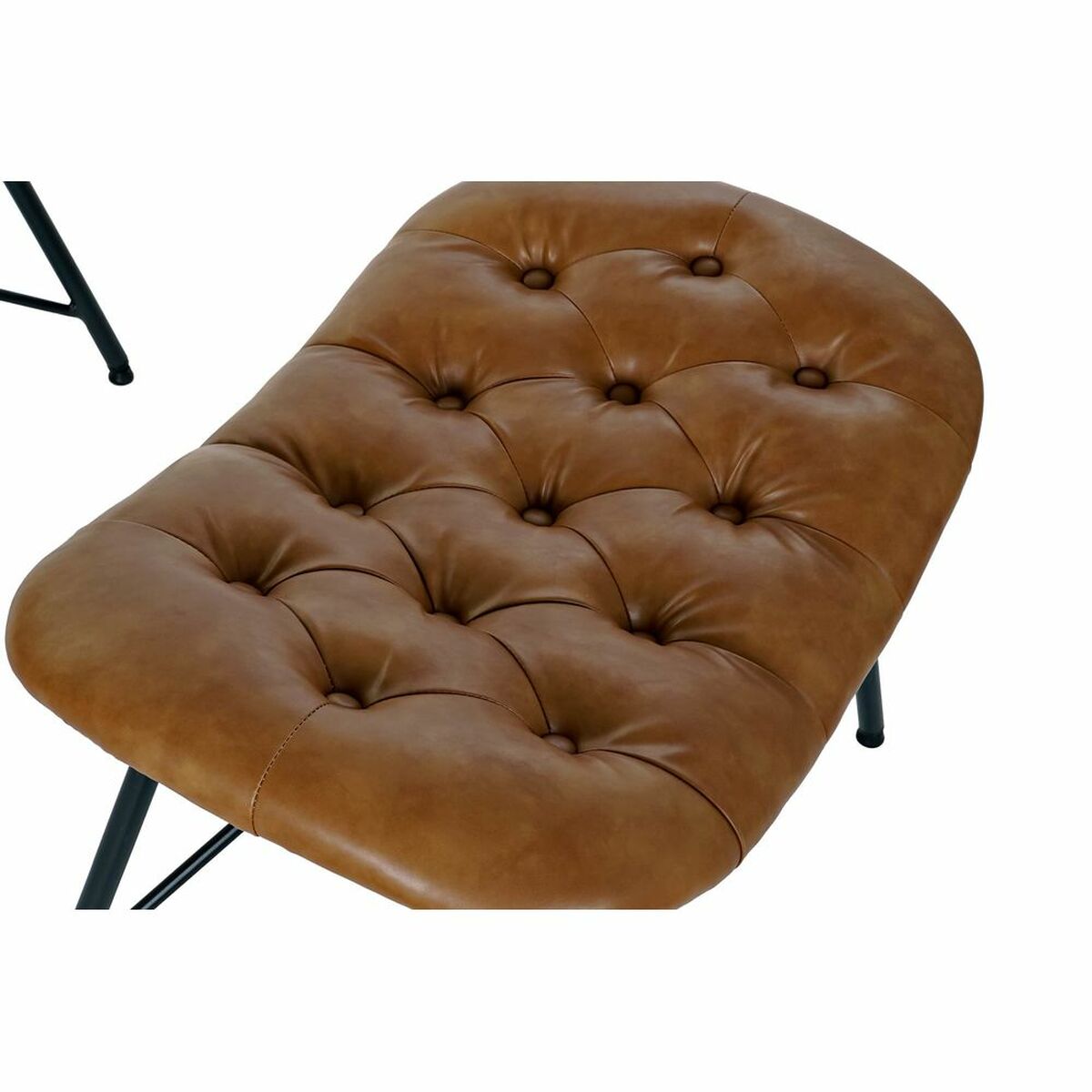 Fåtölj DKD Home Decor Svart Multicolour Kamel Metall 69 x 83 x 85 cm - 2