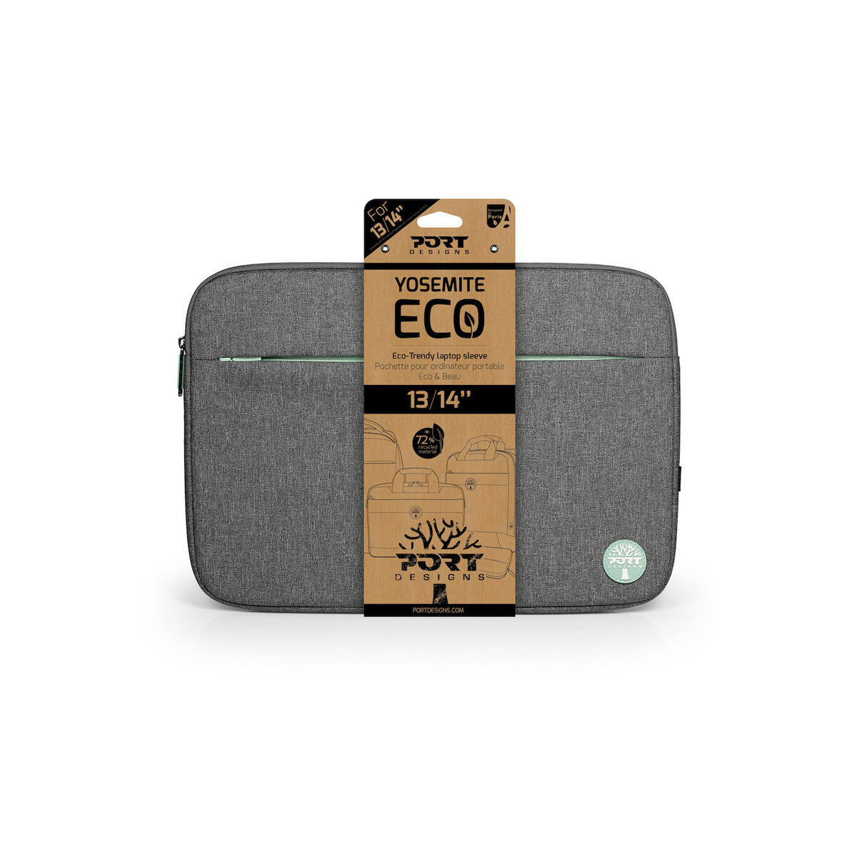 Laptopfodral Port Designs YOSEMITE Eco Grå Svartvit 15,6" - 5