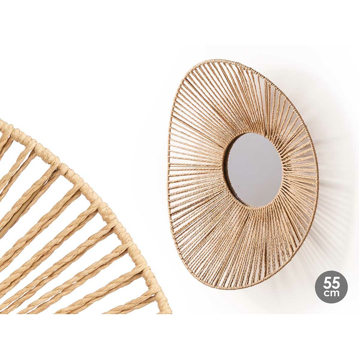 Väggspegel Gift Decor Naturell Avlång 55 x 14 x 48 cm (4 antal) - 3