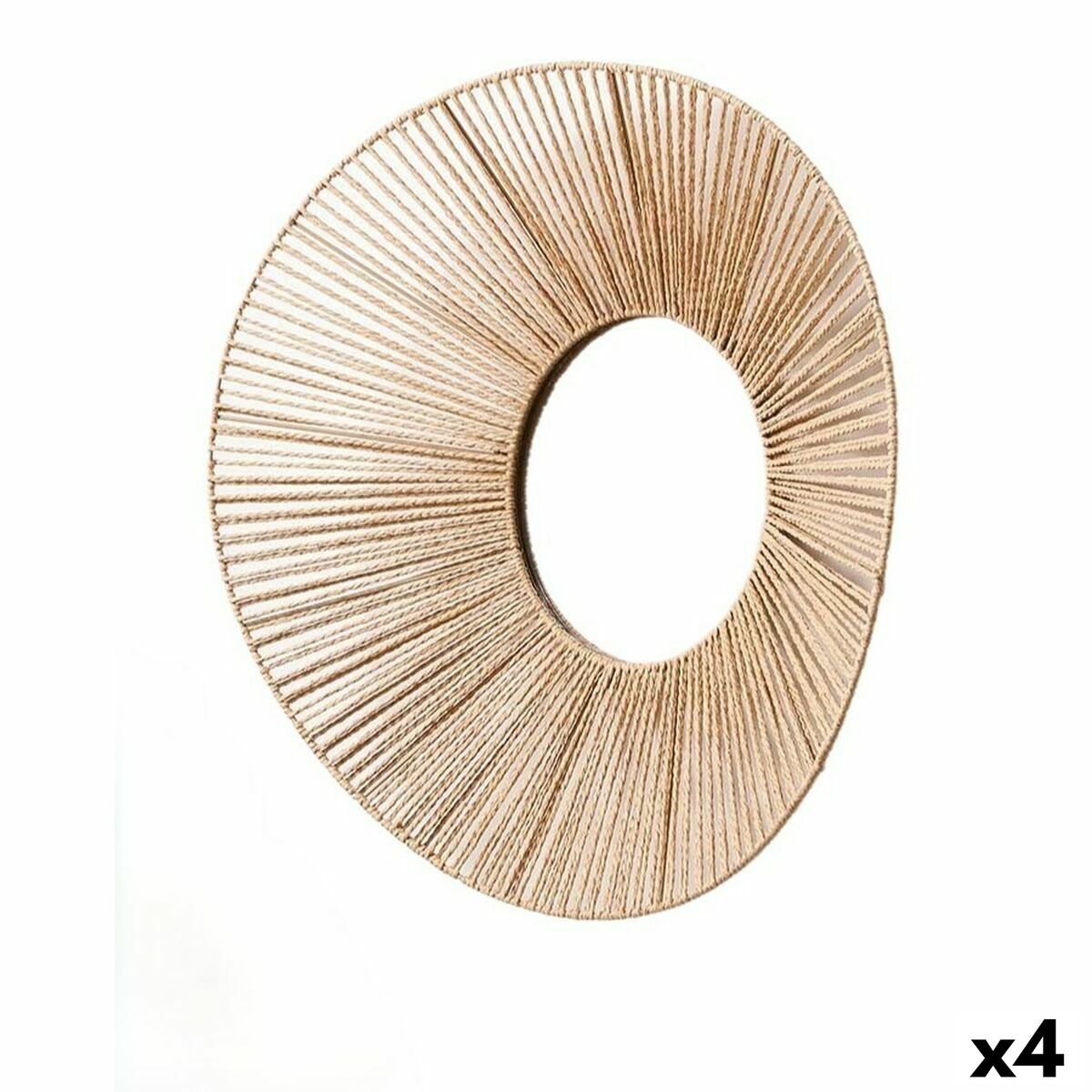 Väggspegel Gift Decor Naturell Avlång 62 x 15 x 57 cm (4 antal)
