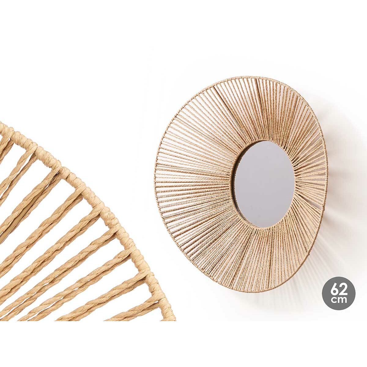Väggspegel Gift Decor Naturell Avlång 62 x 15 x 57 cm (4 antal) - 3
