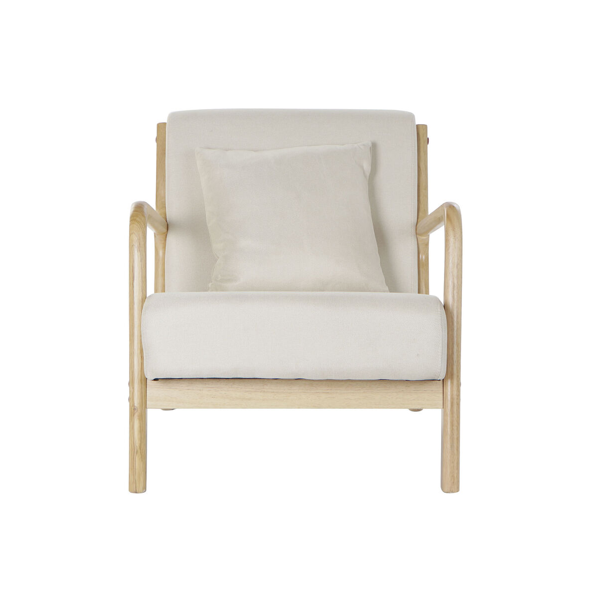 Fåtölj DKD Home Decor Beige Polyester Trä MDF (65 x 77 x 73 cm) - 4
