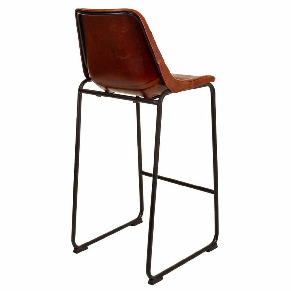 Sittpall Alexandra House Living Brun Svart Läder Järn 50 x 106 x 46 cm - 5