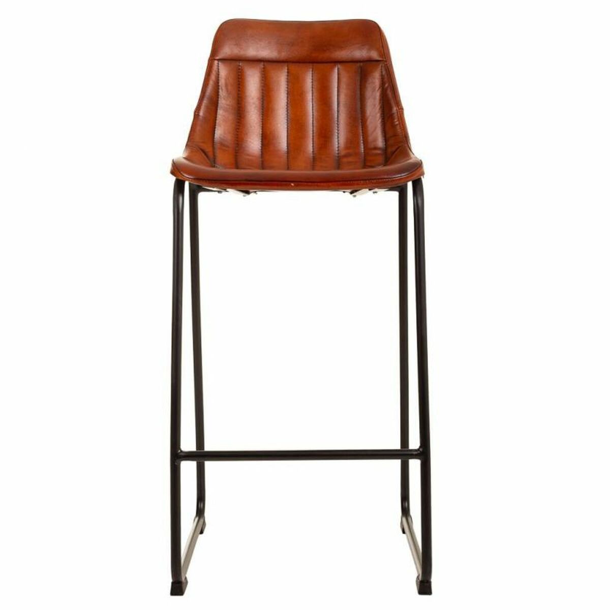 Sittpall Alexandra House Living Brun Svart Läder Järn 50 x 106 x 46 cm - 3