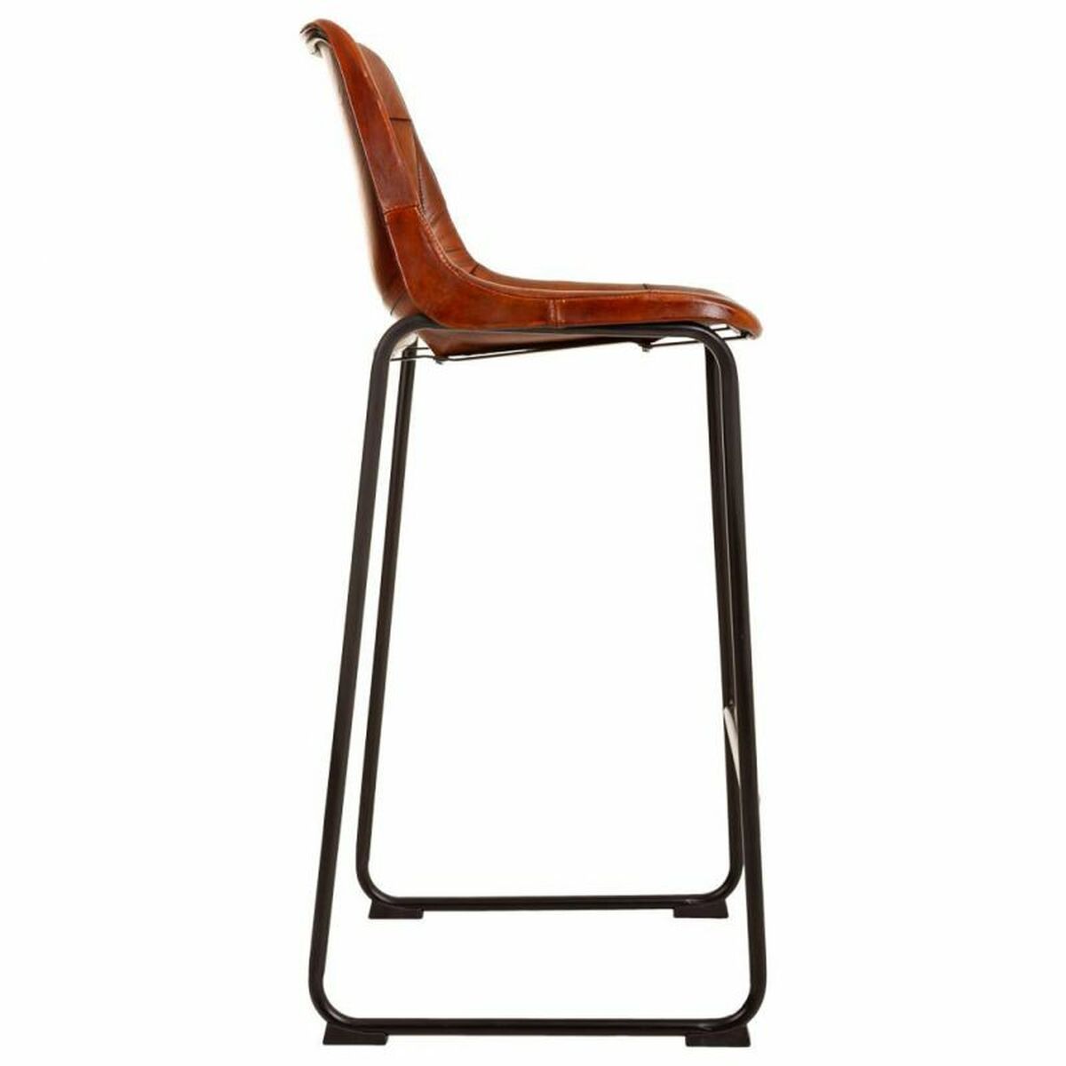 Sittpall Alexandra House Living Brun Svart Läder Järn 50 x 106 x 46 cm - 4