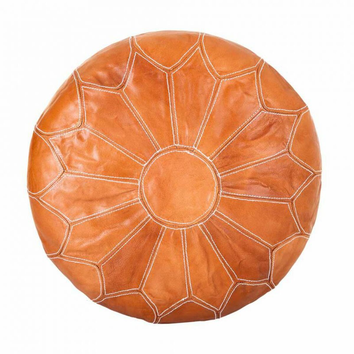 Puff Alexandra House Living Ljusbrun Läder 48 x 35 x 48 cm - 2