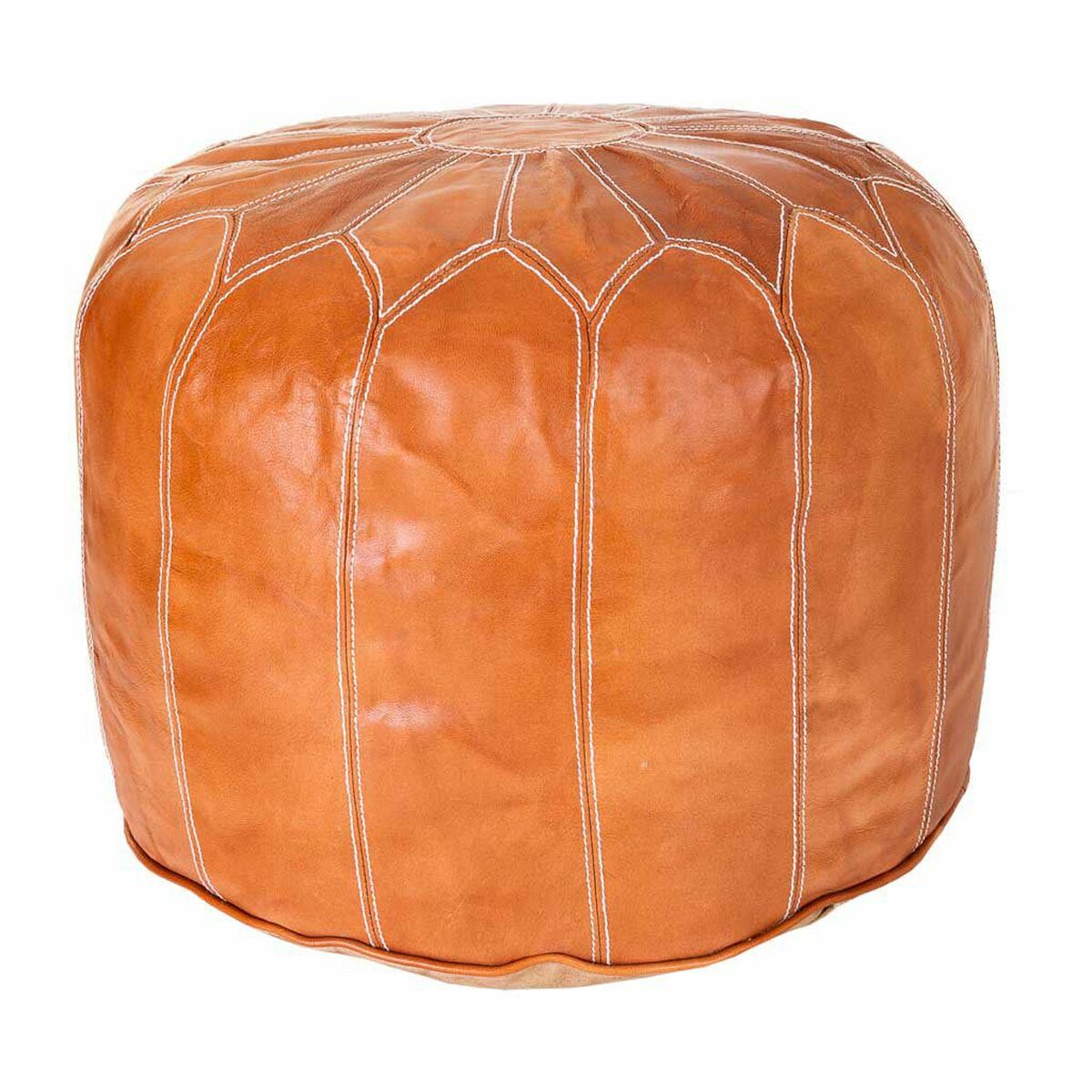 Puff Alexandra House Living Ljusbrun Läder 48 x 35 x 48 cm