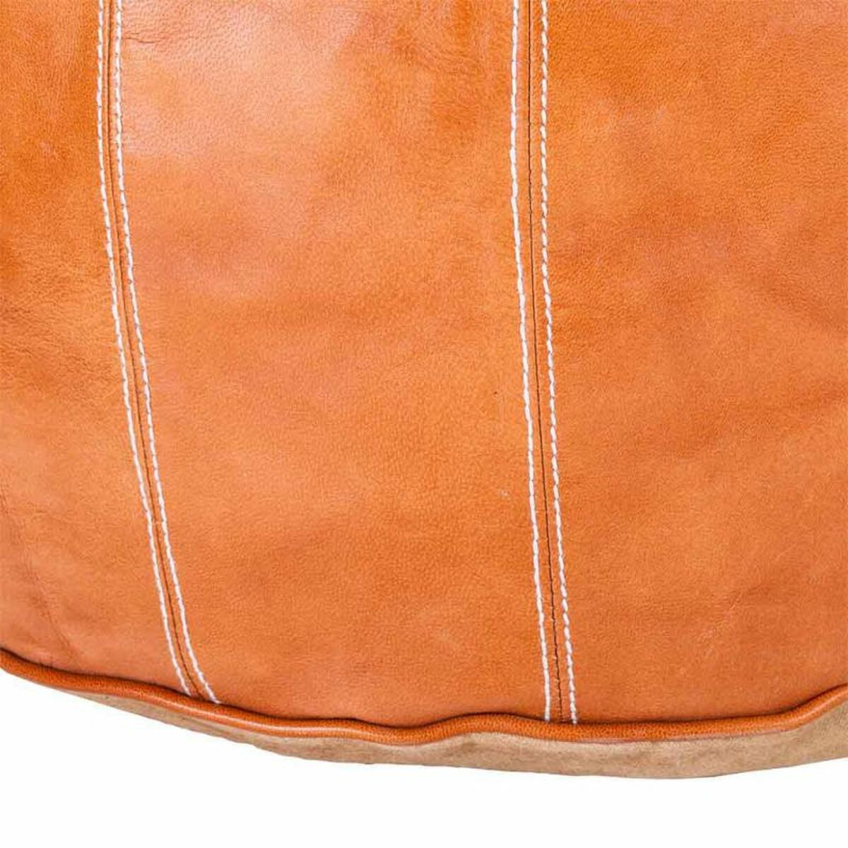 Puff Alexandra House Living Ljusbrun Läder 48 x 35 x 48 cm - 5