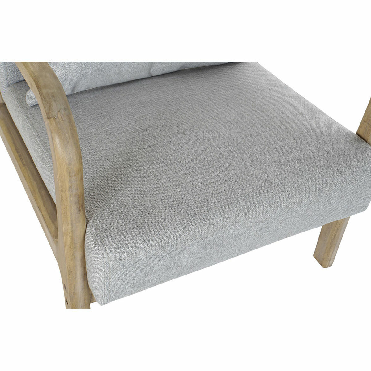 Fåtölj DKD Home Decor Grå Naturell Polyester Gummiträ 65 x 83 x 74 cm 66 x 79 x 76 cm - 2