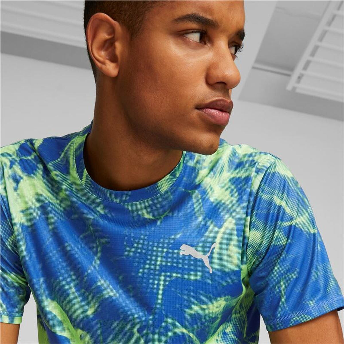 T-shirt med kortärm Herr Puma Run Favorite Blå Grön - 6