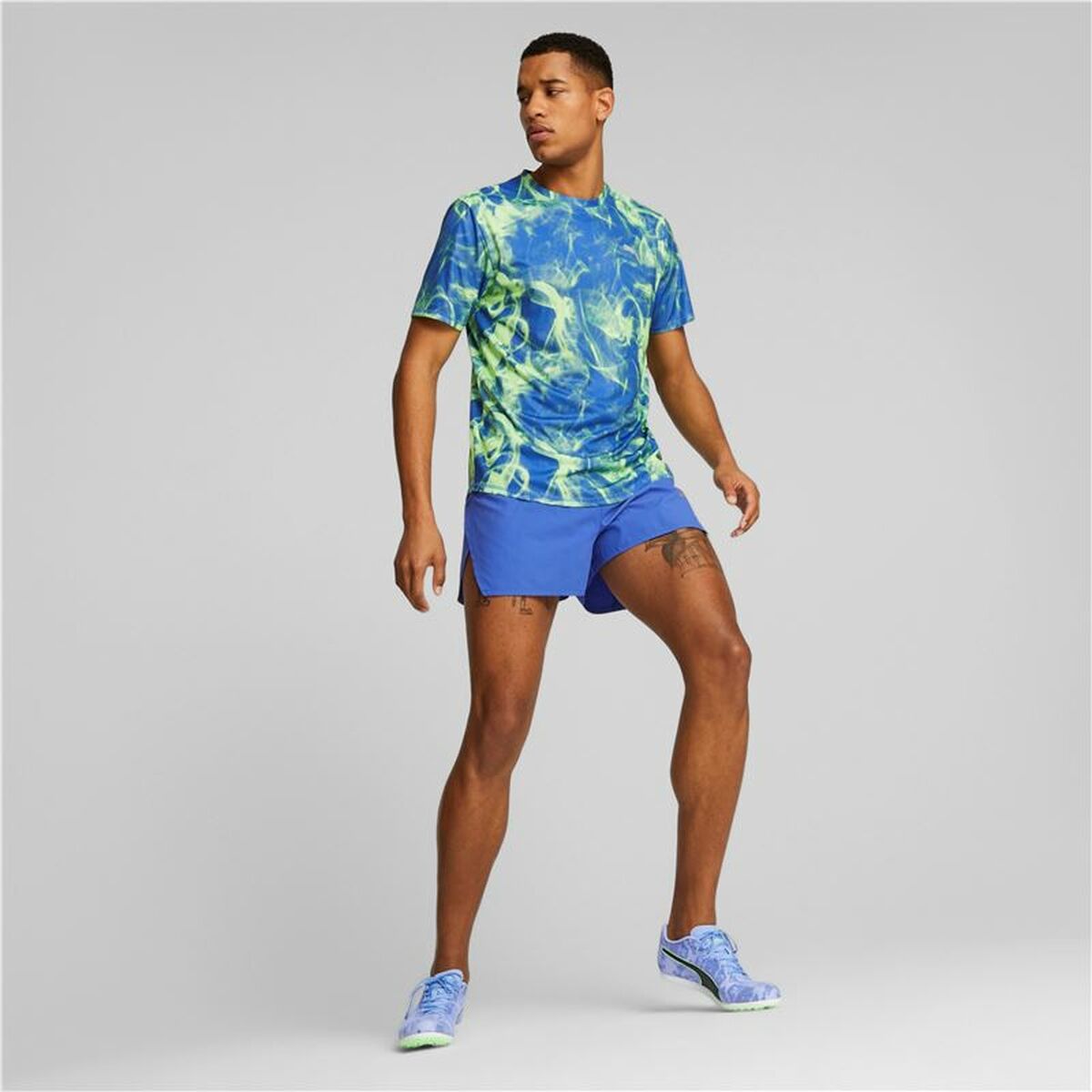 T-shirt med kortärm Herr Puma Run Favorite Blå Grön - 3