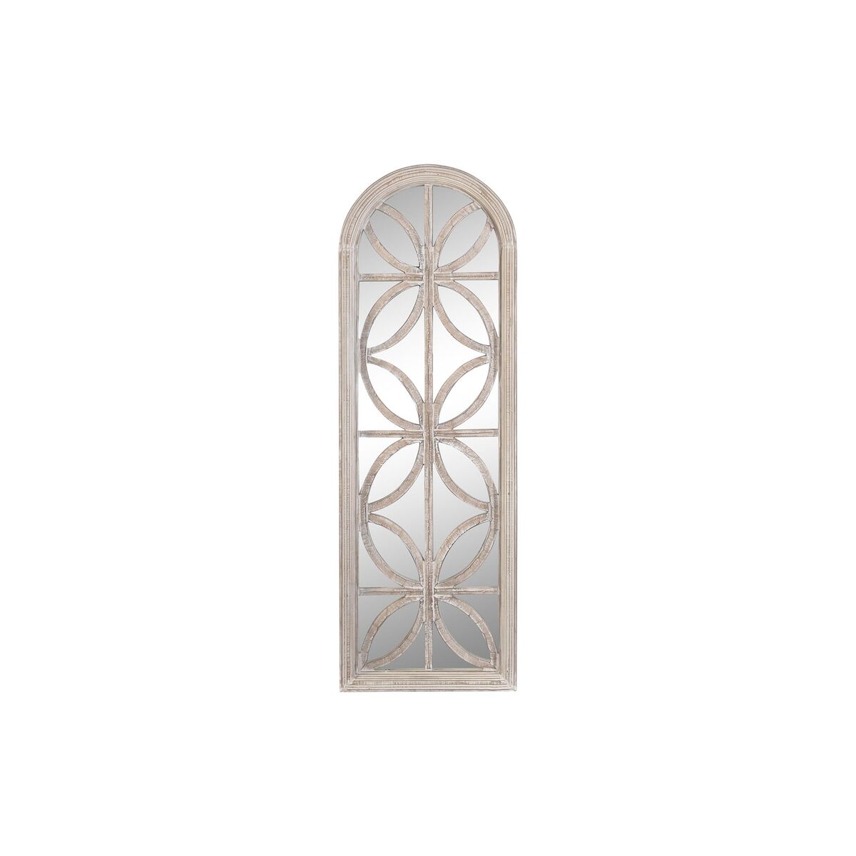 Väggspegel DKD Home Decor Vit Indier Fönster Avskalad 60 x 2,5 x 180 cm