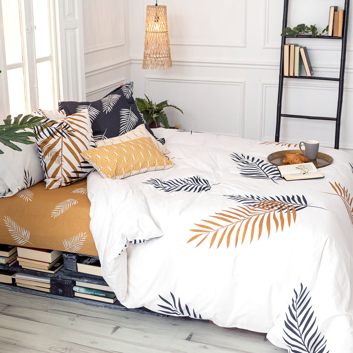 Påslakan HappyFriday Blanc Foliage  Multicolour 155 x 220 cm - 8