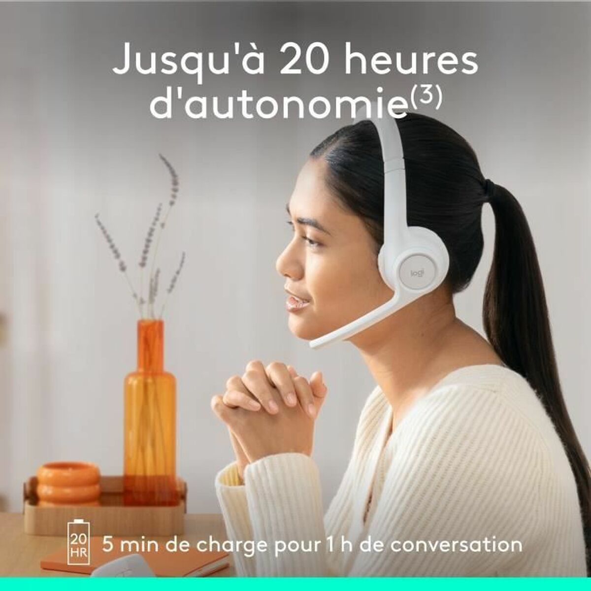Hörlurar Logitech 981-001417 Vit - 5