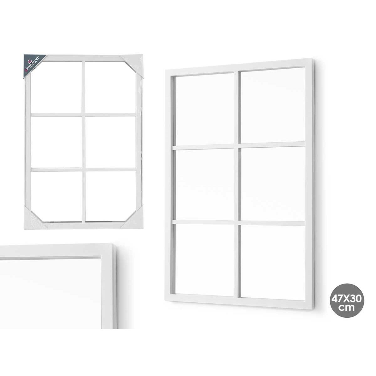 Väggspegel Gift Decor Vit Terek 70 x 47 x 2 cm (6 antal) - 2