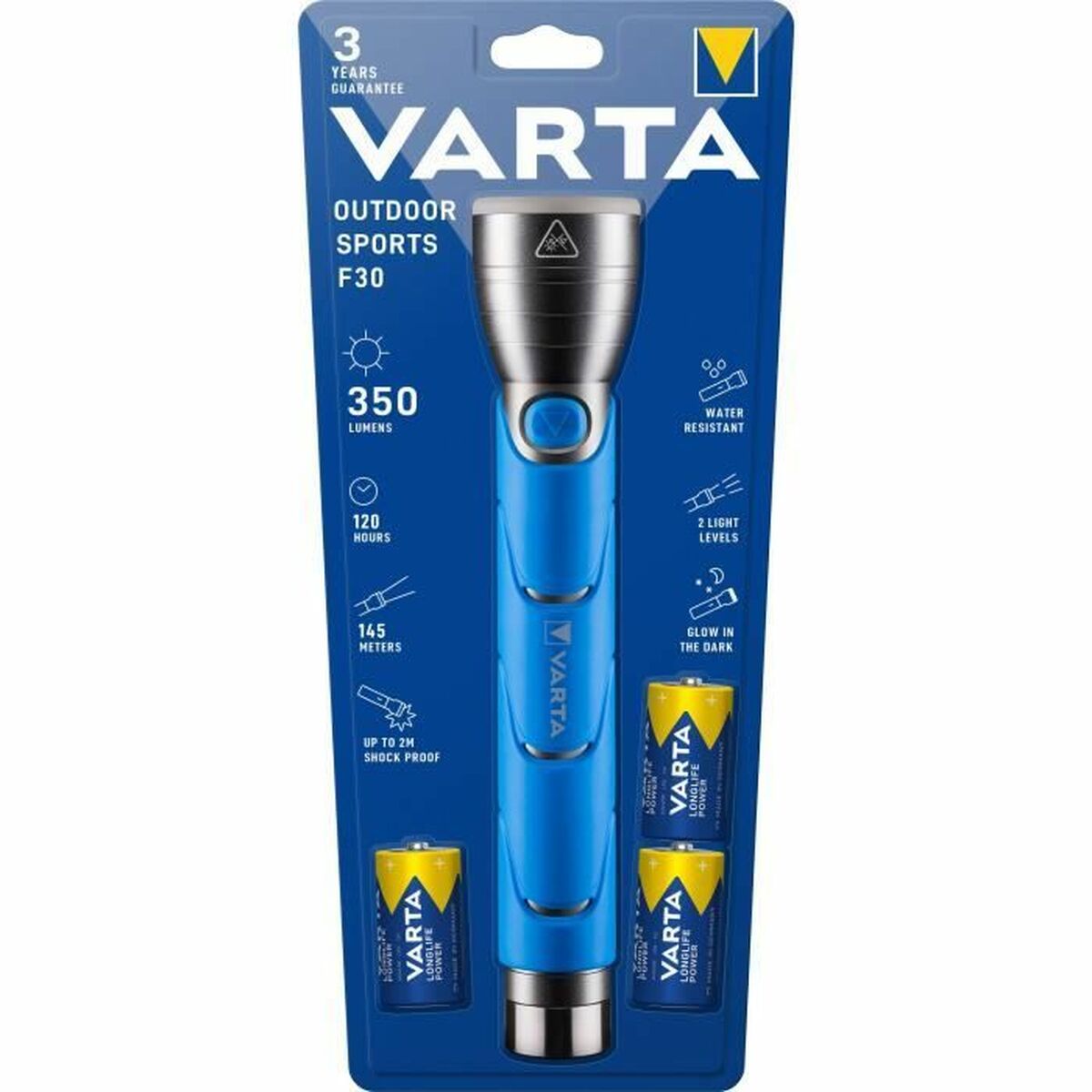 Ficklampa LED Varta Outdoor Sports F30 Blå 350 lm - 3