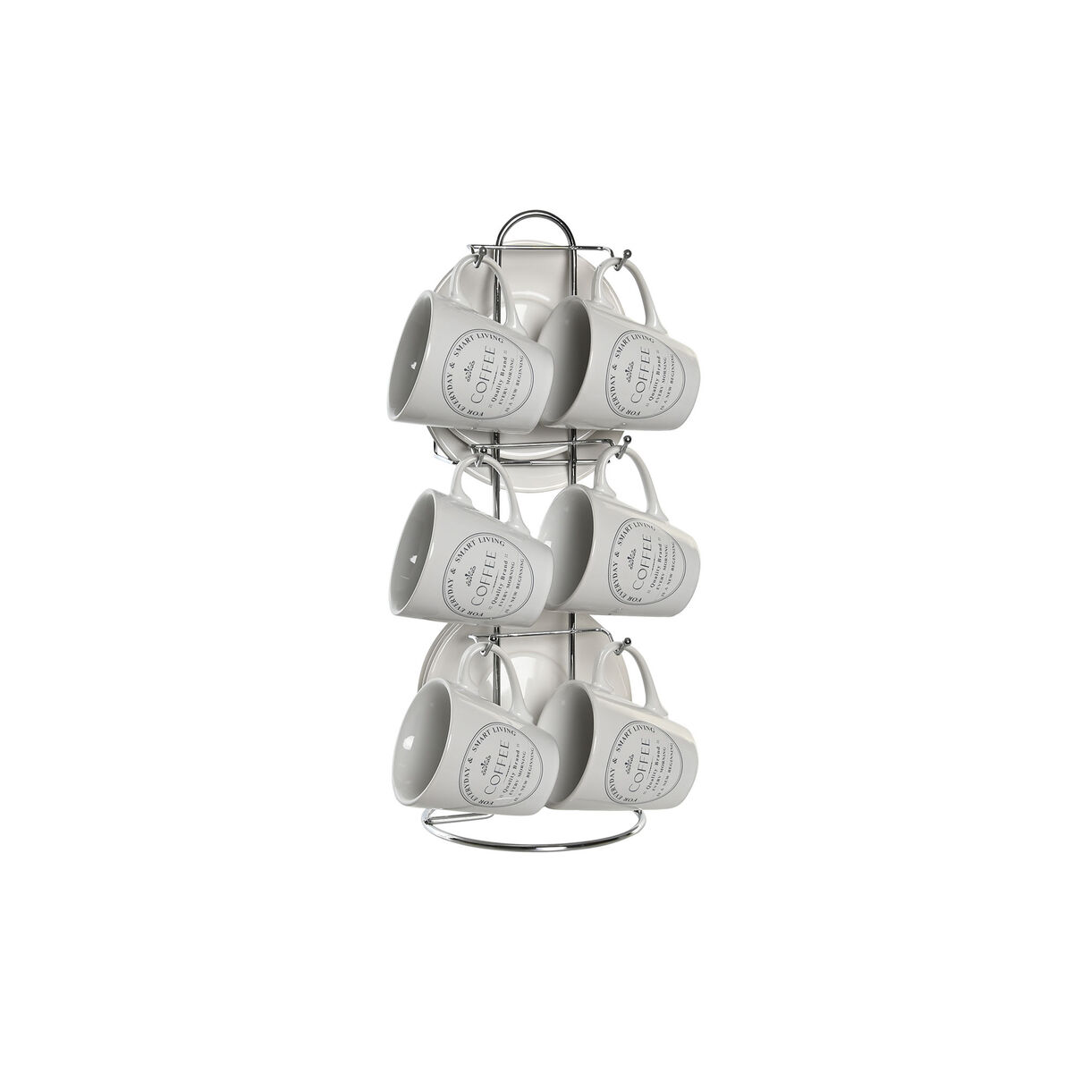 Set med koppar och fat DKD Home Decor (Renoverade A) - 3
