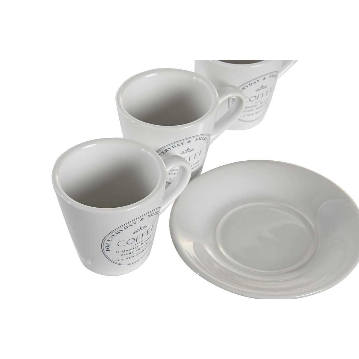 Set med koppar och fat DKD Home Decor (Renoverade A) - 2
