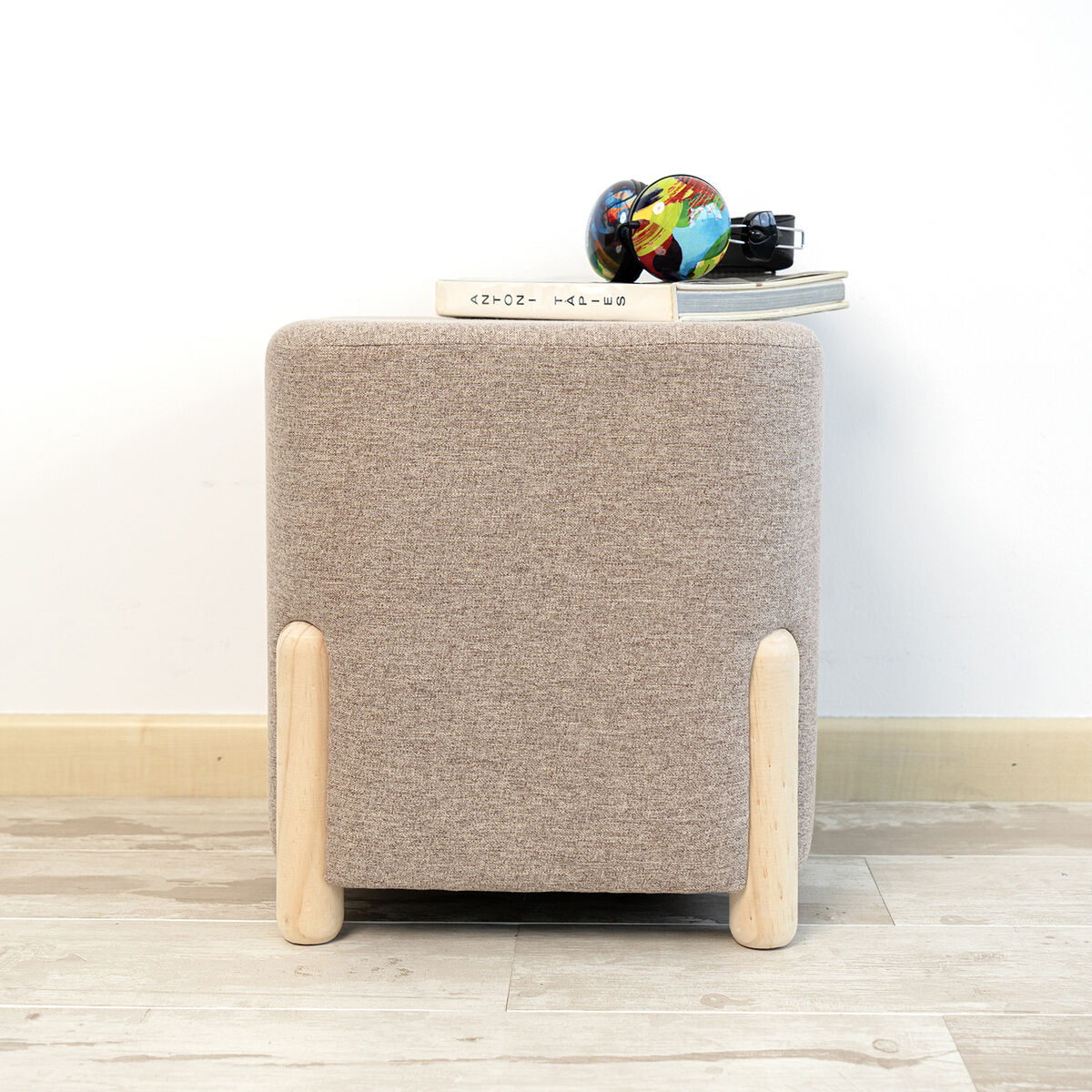 Puff Vinthera Moa Brun Trä 34 x 34 x 38 cm (2 antal) - 2