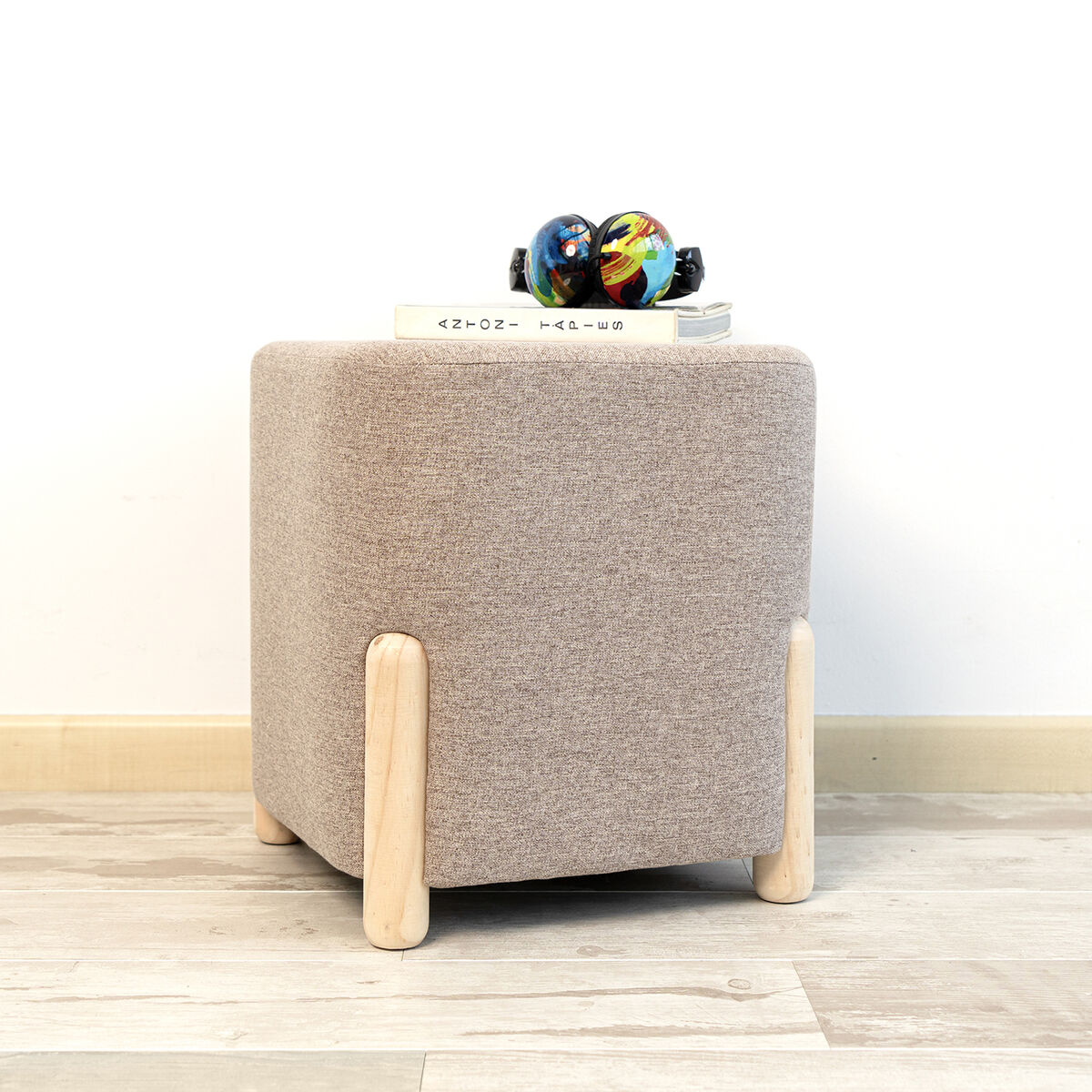 Puff Vinthera Moa Brun Trä 34 x 34 x 38 cm (2 antal) - 3