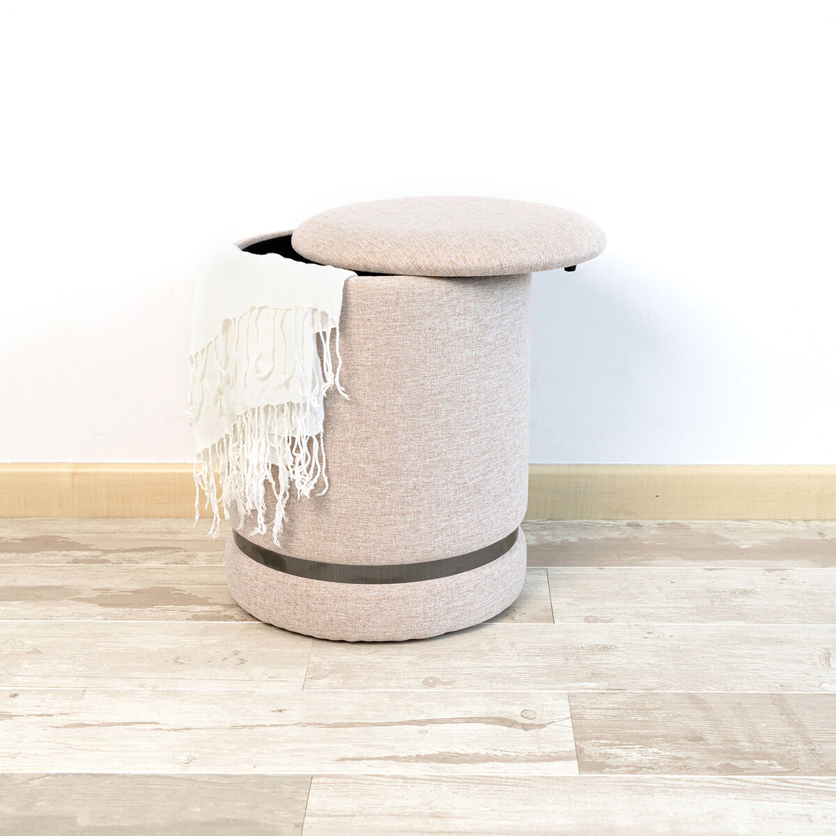 Puff Vinthera Moa Beige Trä 32 x 40 cm (2 antal) - 4