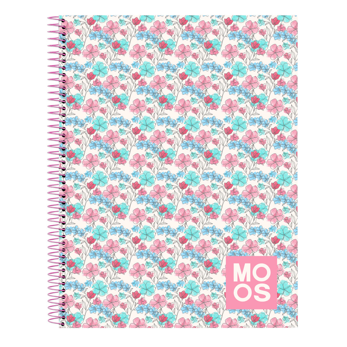 Anteckningsbok Moos Flores Multicolour A4 120 Blad