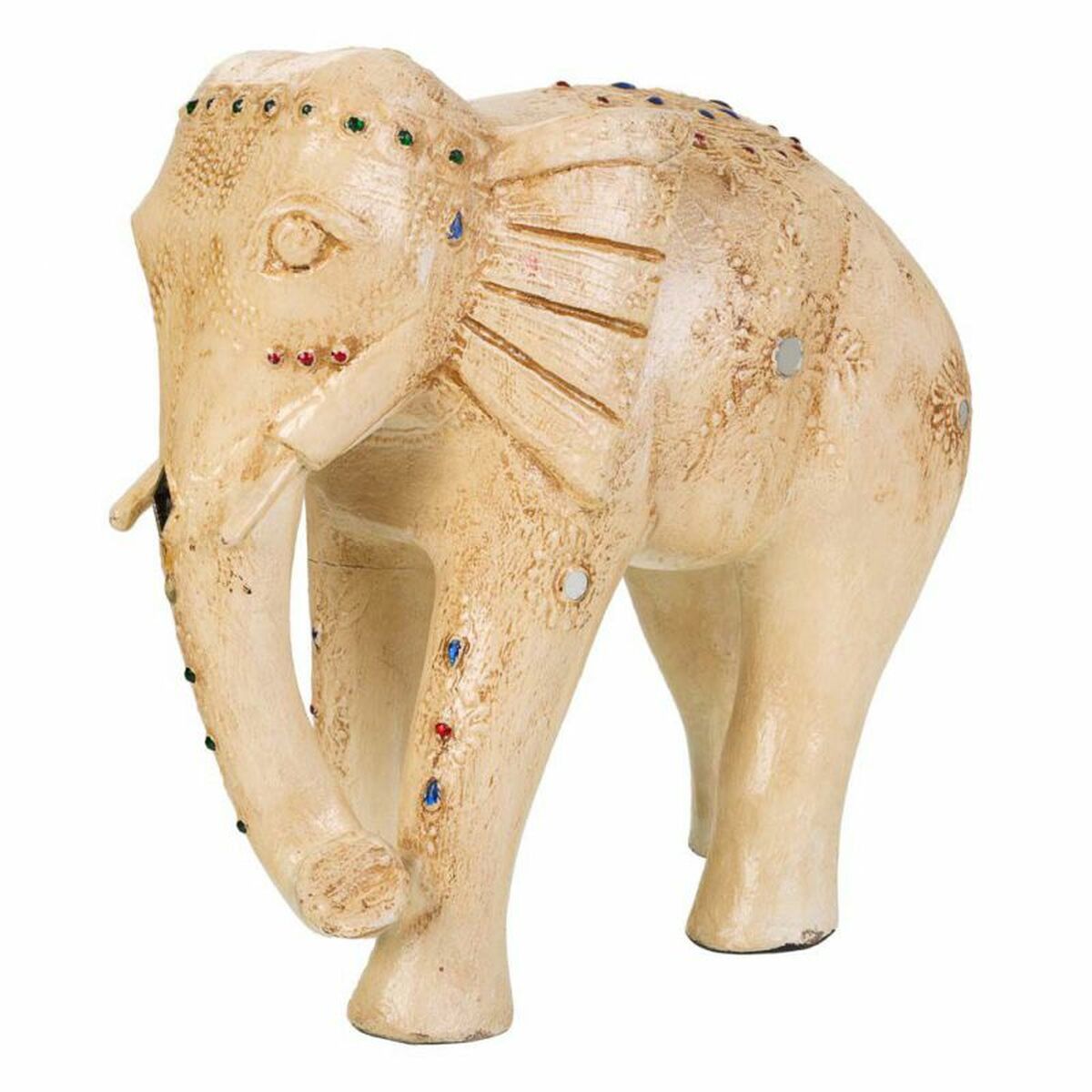 Prydnadsfigur Alexandra House Living Vit Elefant 11 x 24 x 24 cm - 3