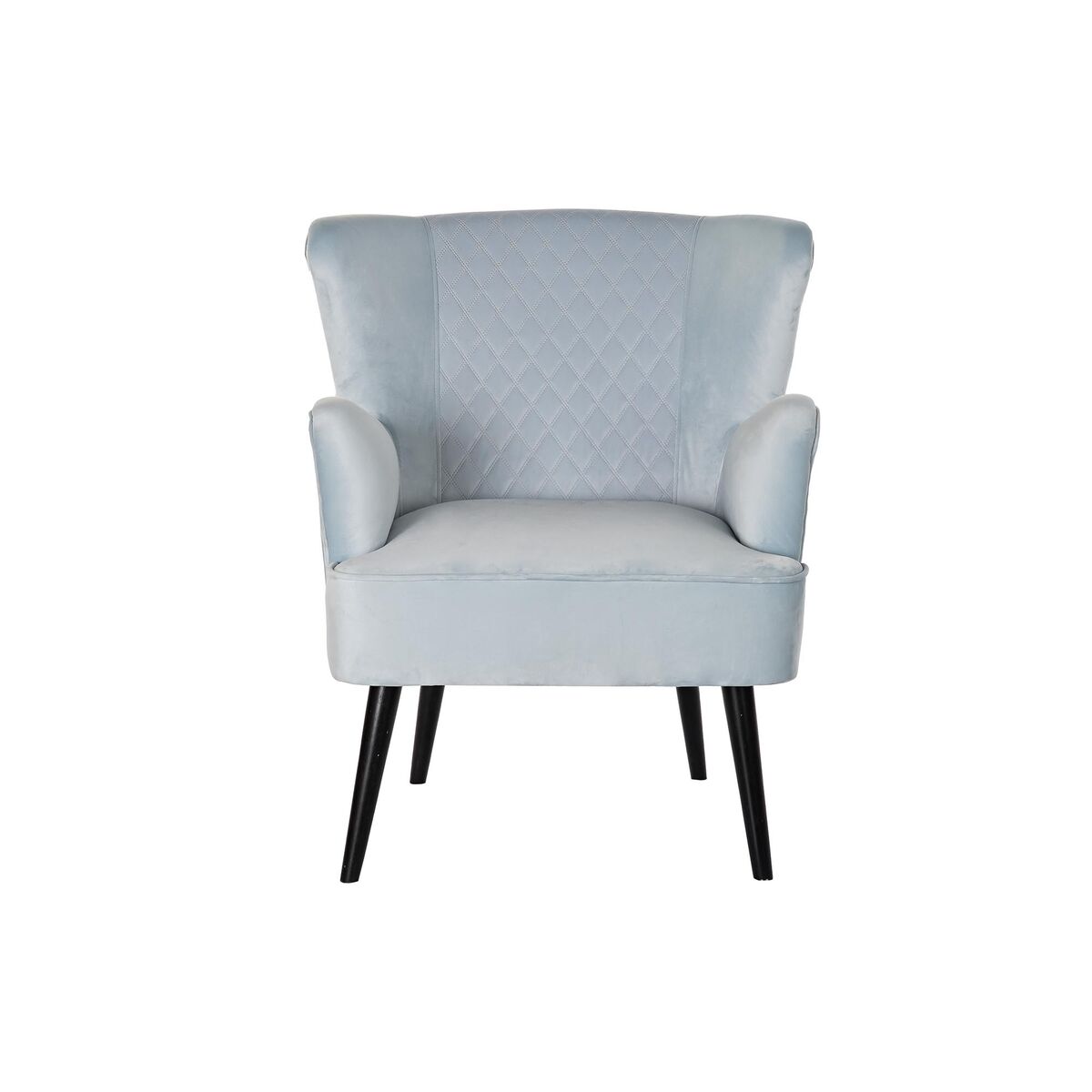 Fåtölj DKD Home Decor Svart Metall Himmelsblå (76 x 76 x 82 cm) - 5
