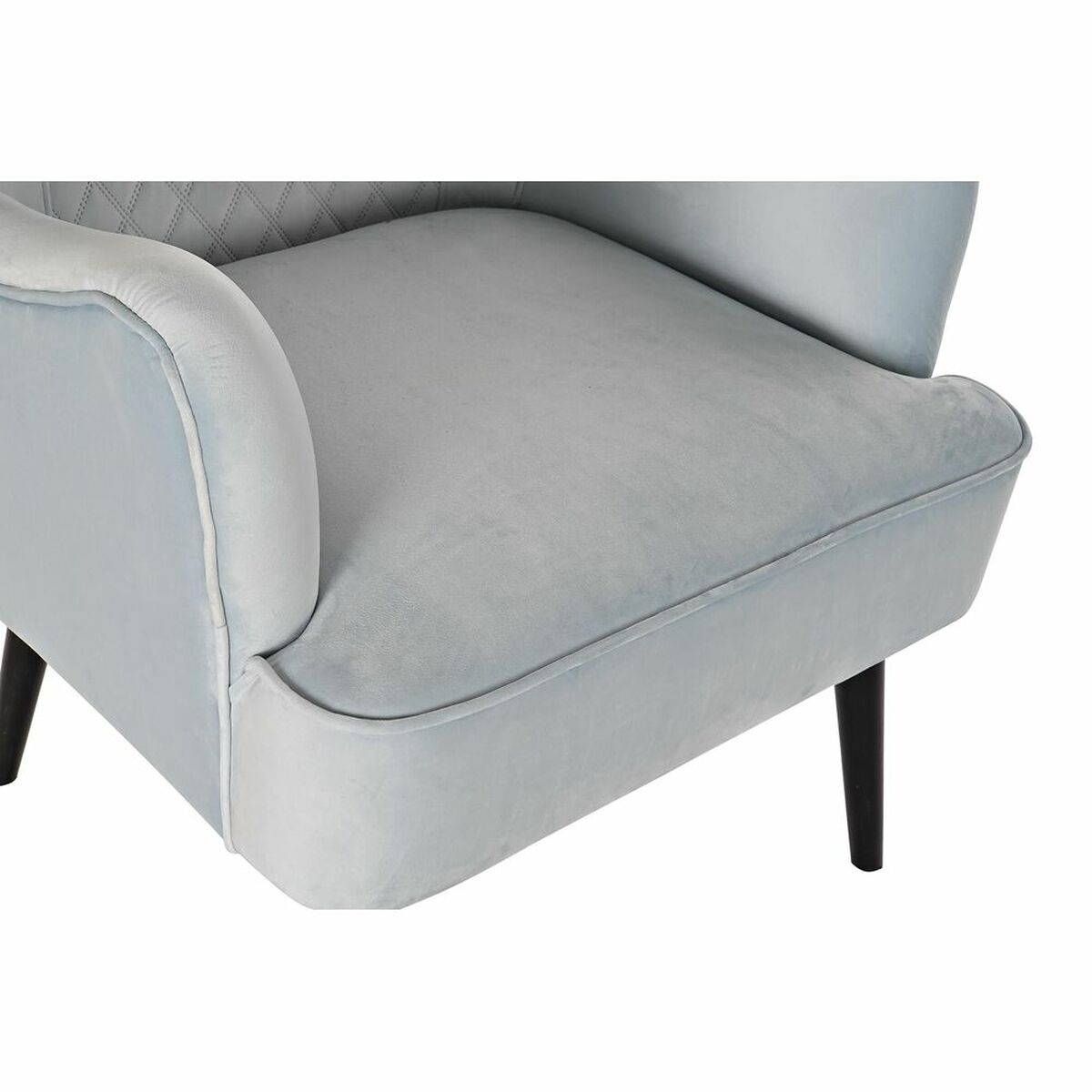 Fåtölj DKD Home Decor Svart Metall Himmelsblå (76 x 76 x 82 cm) - 2