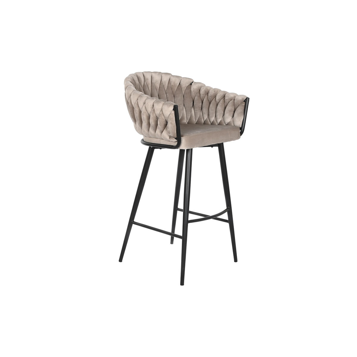 Sittpall DKD Home Decor Svart Beige Metall 61 x 52 x 101 cm