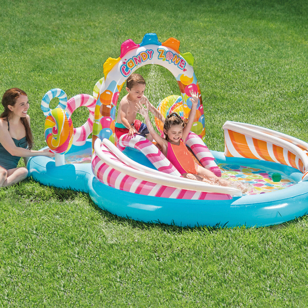 Uppblåsbar plaskpool för barn Intex 295 x 130 x 191 cm (2 antal) - 3