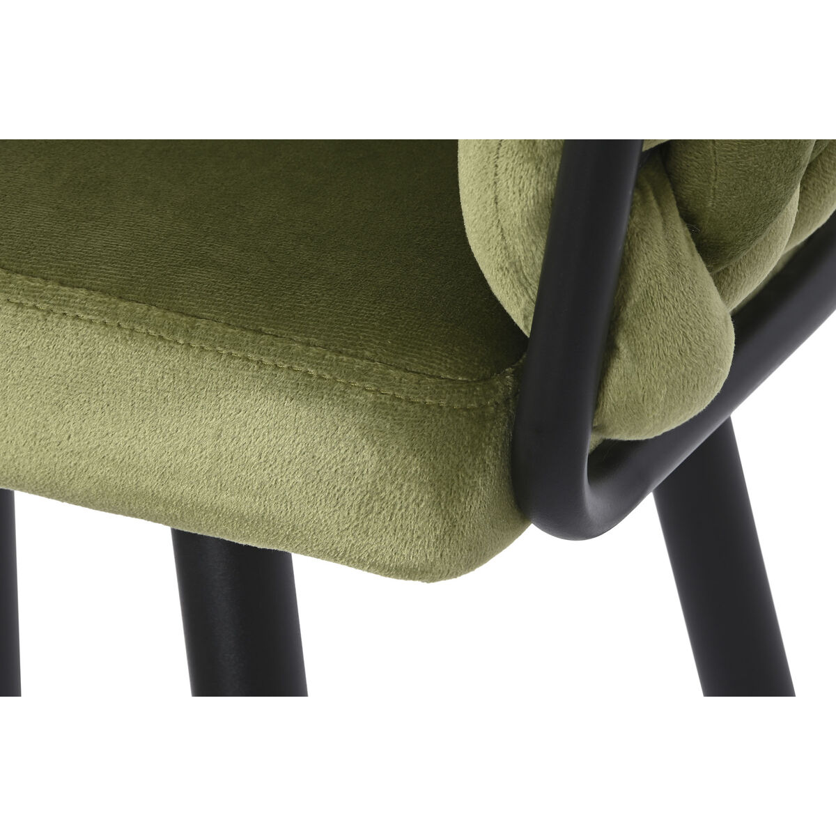 Sittpall DKD Home Decor Svart Grön Sammet Metall 61 x 52 x 101 cm - 3