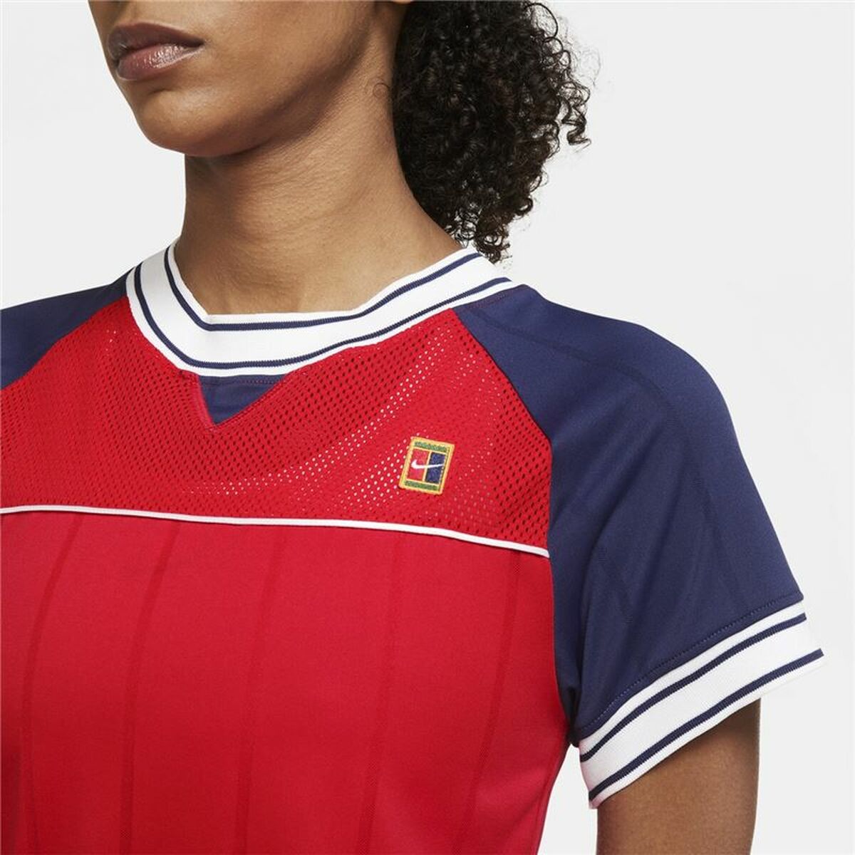 T-shirt med kortärm Dam Nike Tennis Blå Röd - 3