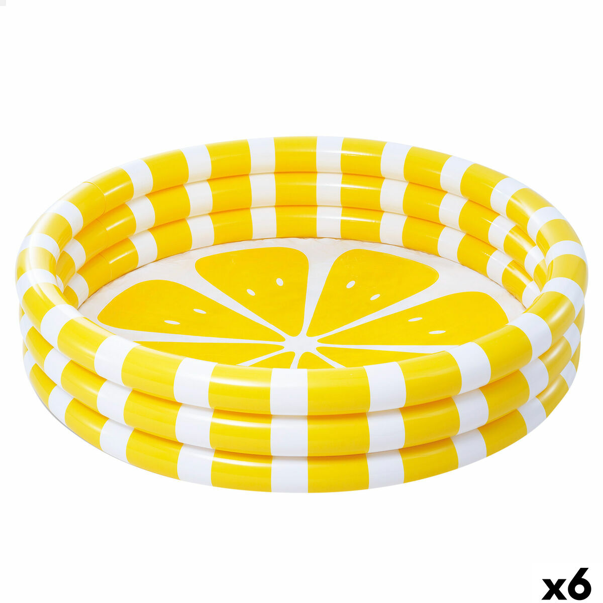 Uppblåsbar plaskpool för barn Intex Citron 147 x 33 x 147 cm Gul (6 antal)