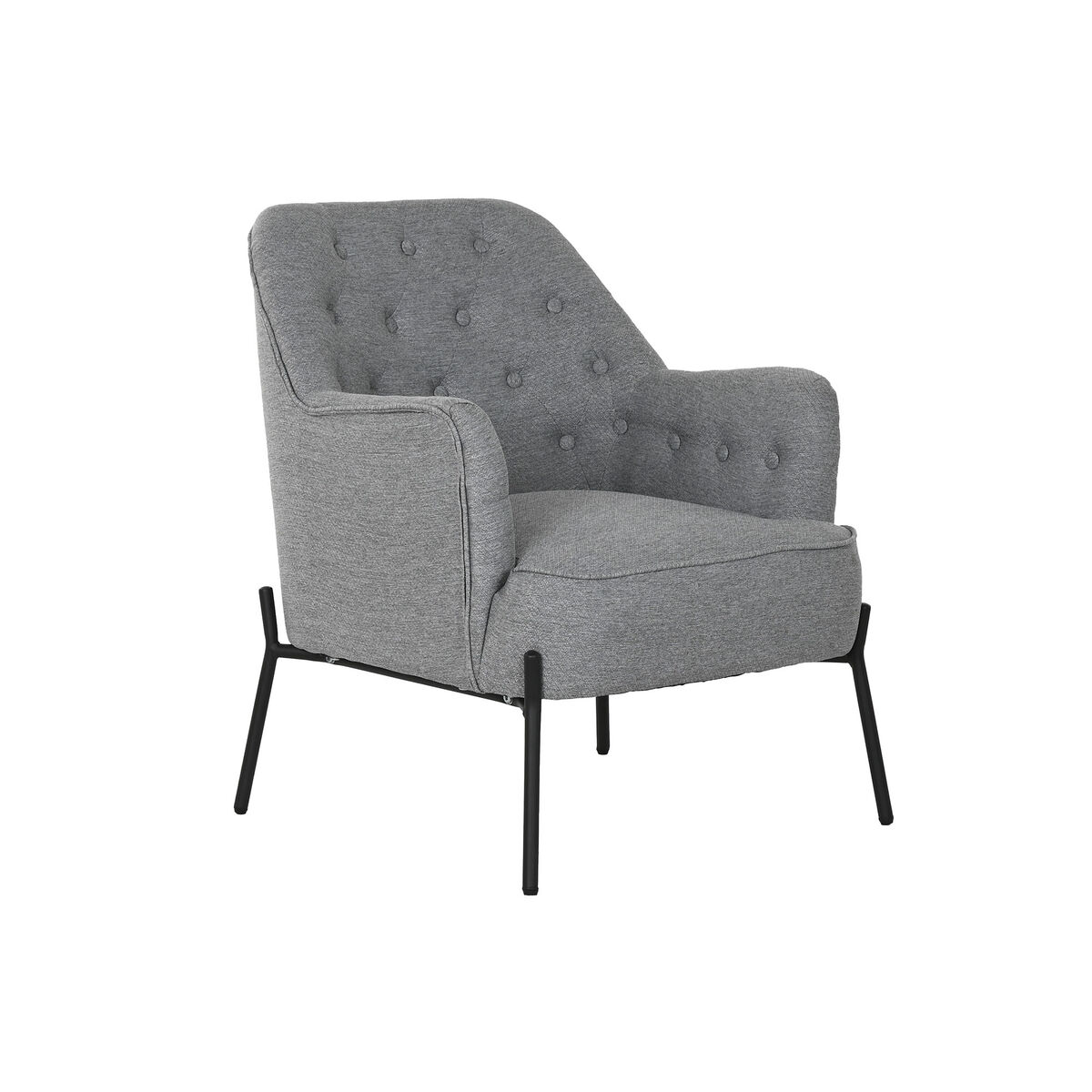 Fåtölj DKD Home Decor Grå Metall 65 x 73 x 79,5 cm