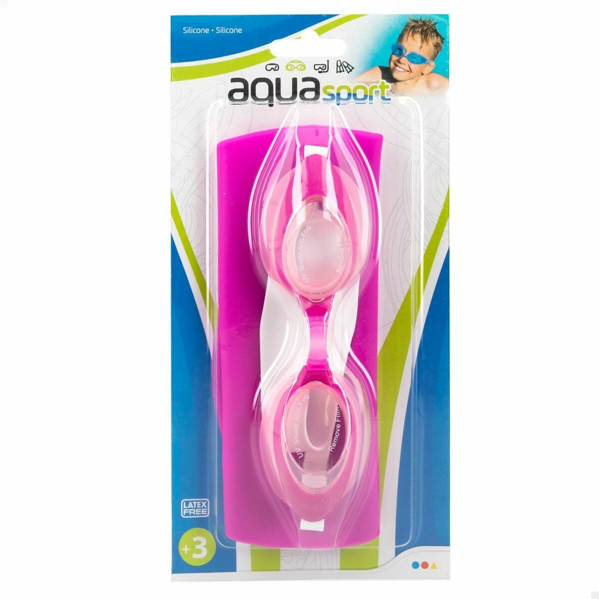 Badmössa och simglasögon AquaSport Rosa Plast 12 antal - 2