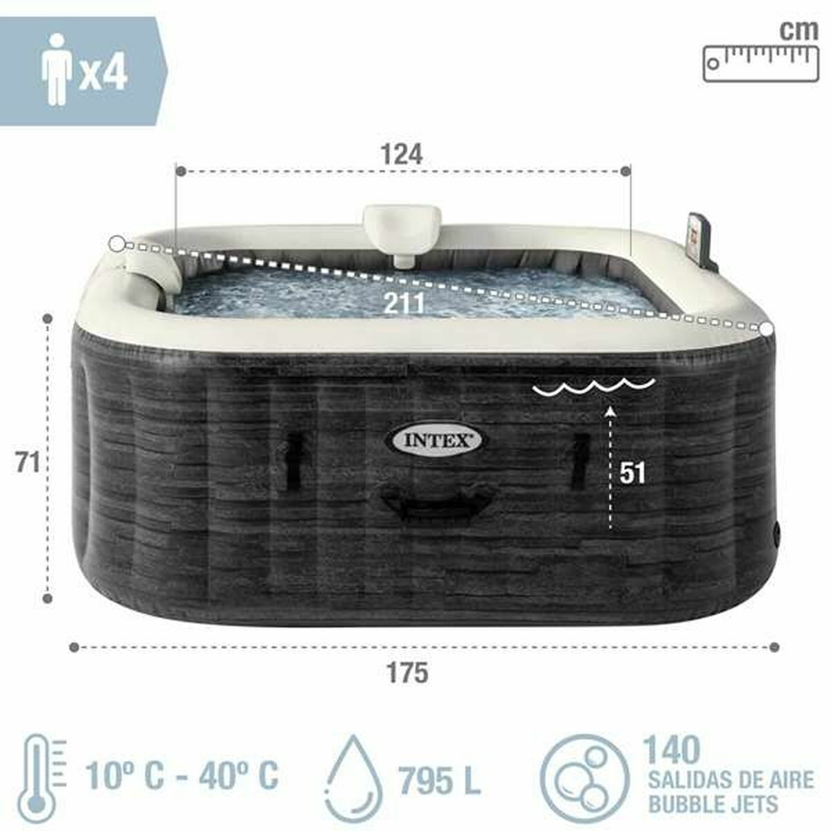 Uppblåsbart spa Intex 795 L - 2