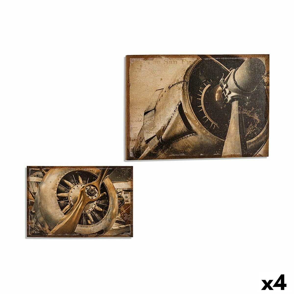 Kanvas Gift Decor Flygplan 90 x 3 x 60 cm (4 antal) - 3