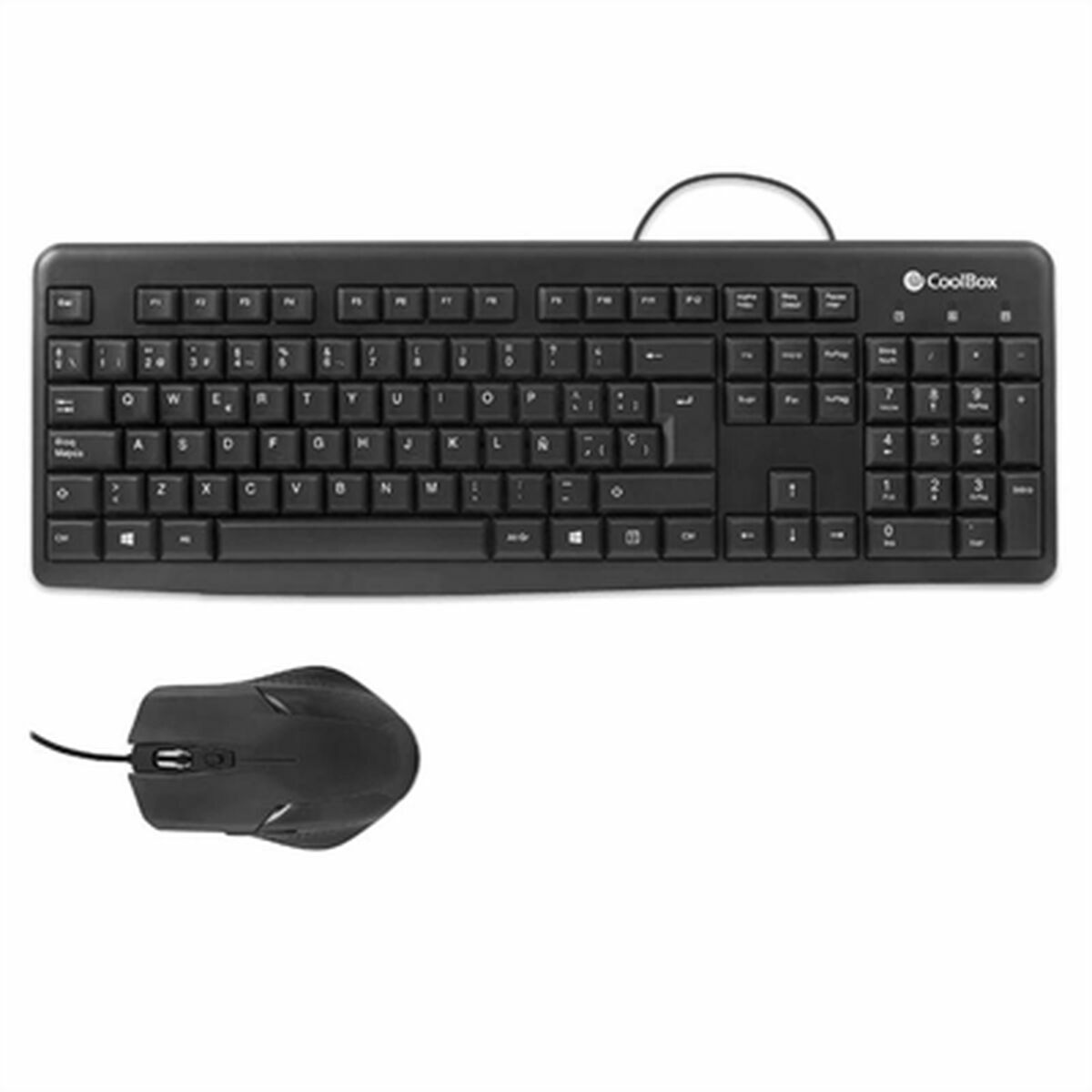 Tangentbord och Mus CoolBox COO-KTR-01U Svart Qwerty Spanska QWERTY
