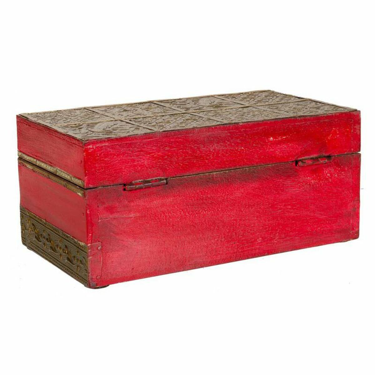 Smyckeskrin Alexandra House Living Röd Mässing Mangoträ Trä MDF 11 x 9 x 20 cm - 4