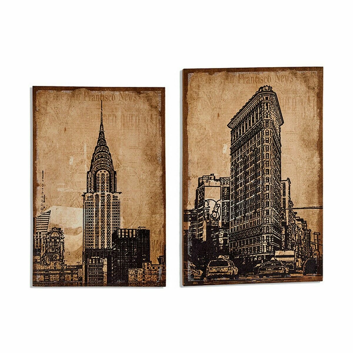 Kanvas Gift Decor New York 90 x 3 x 60 cm (4 antal) - 4