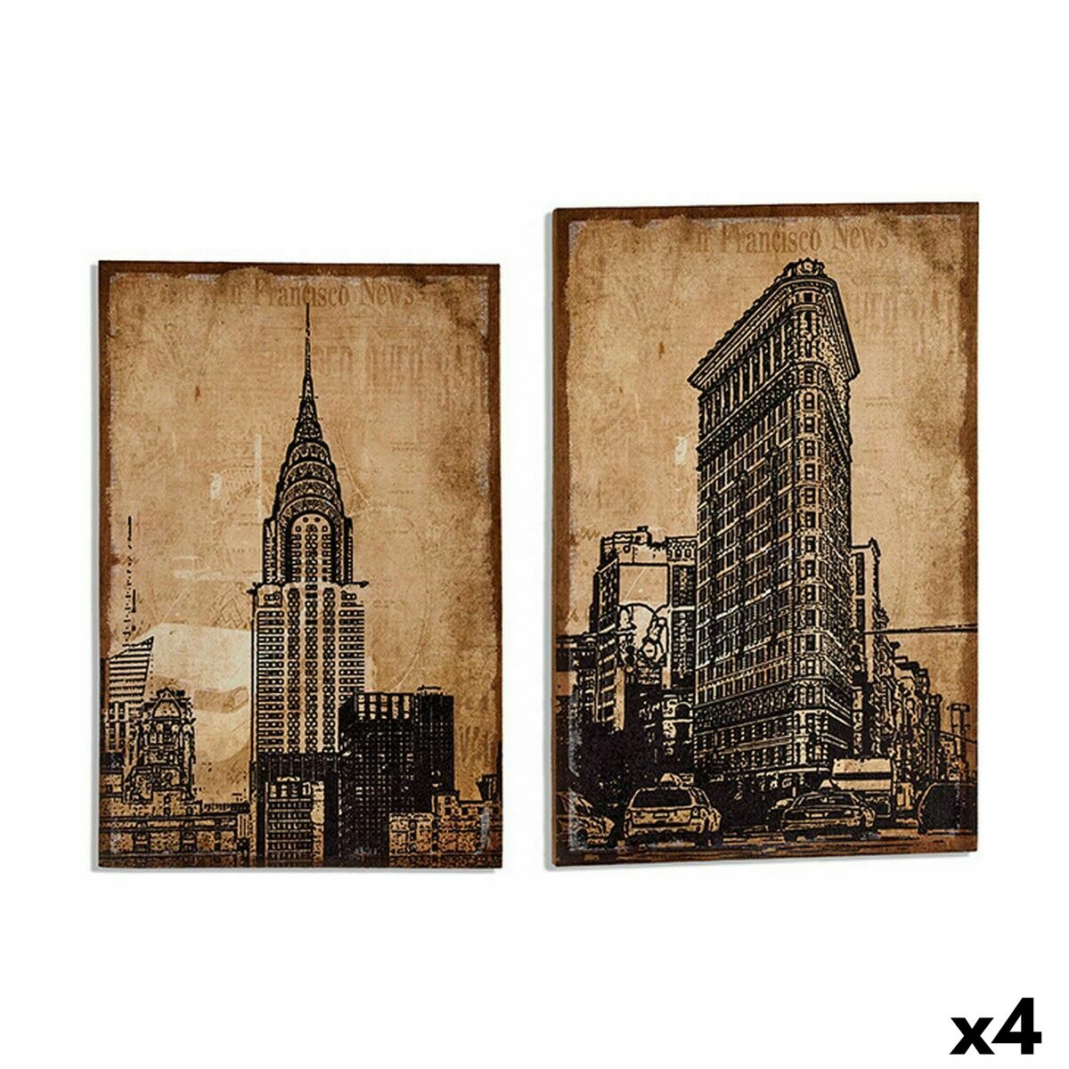 Kanvas Gift Decor New York 90 x 3 x 60 cm (4 antal) - 3