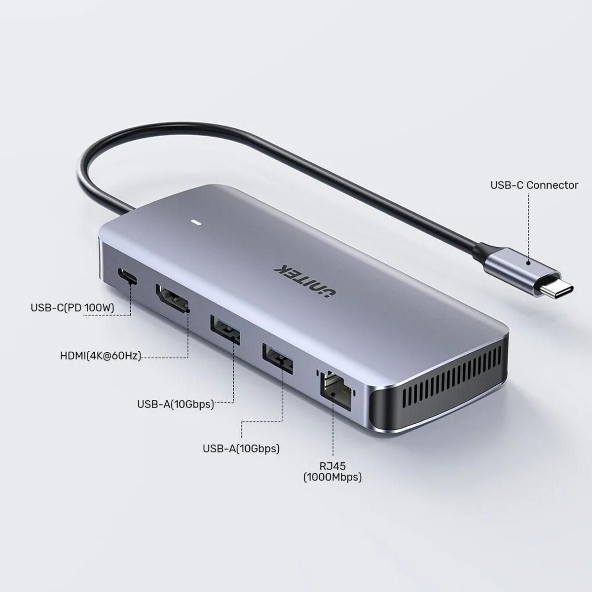 USB-HUB Unitek D1120A01 100 W - 4