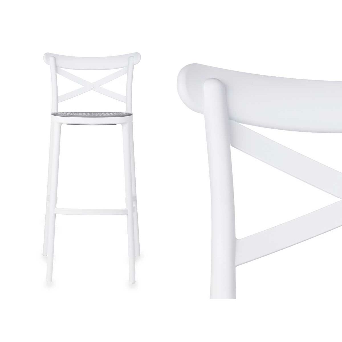 Sittpall Gift Decor Vit Grå polypropen Rattan 41 x 103 x 52,5 cm (4 antal) - 4