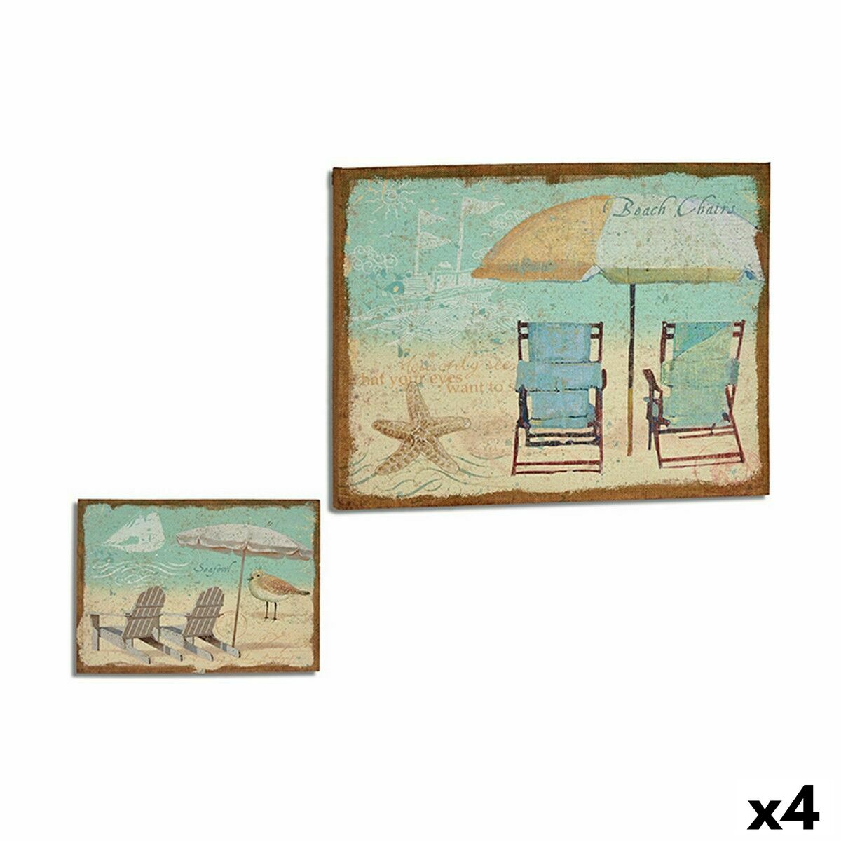 Kanvas Gift Decor Strand 70 x 3 x 50 cm (4 antal)