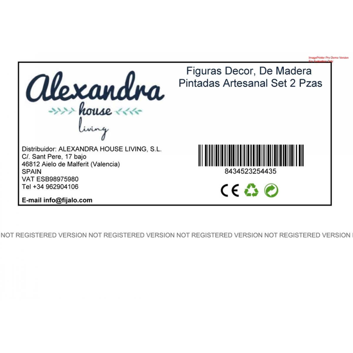 Prydnadsfigur Alexandra House Living Etnisk 20 x 90 x 31 cm 2 Delar - 8
